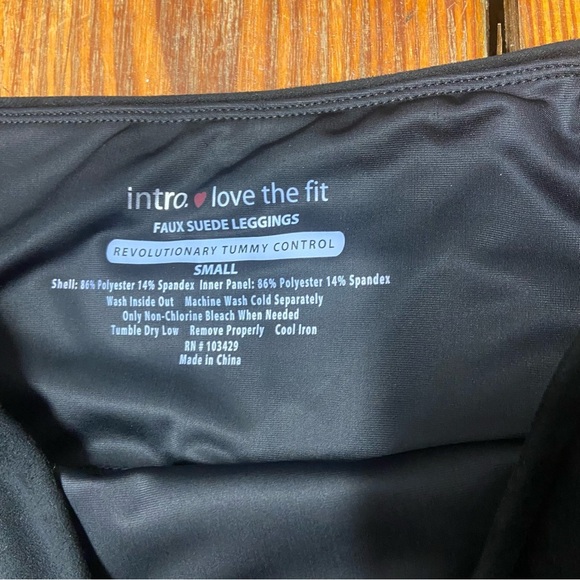 Intro Love the Fit Faux Suede Leggings Size S Black High Rise Tummy Control Fall - Picture 6 of 11